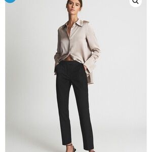 Reiss Black Straight Leg Women's Pants Joanne Slim Fit